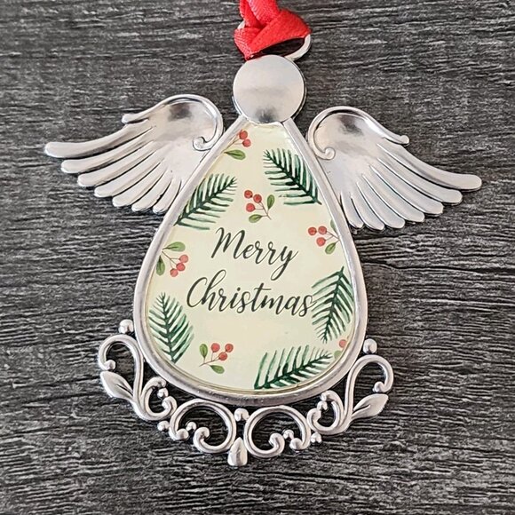 Hanging Christmas Ornaments Angel with Wings and Snowflake Set of 4 - Picture 6 of 10